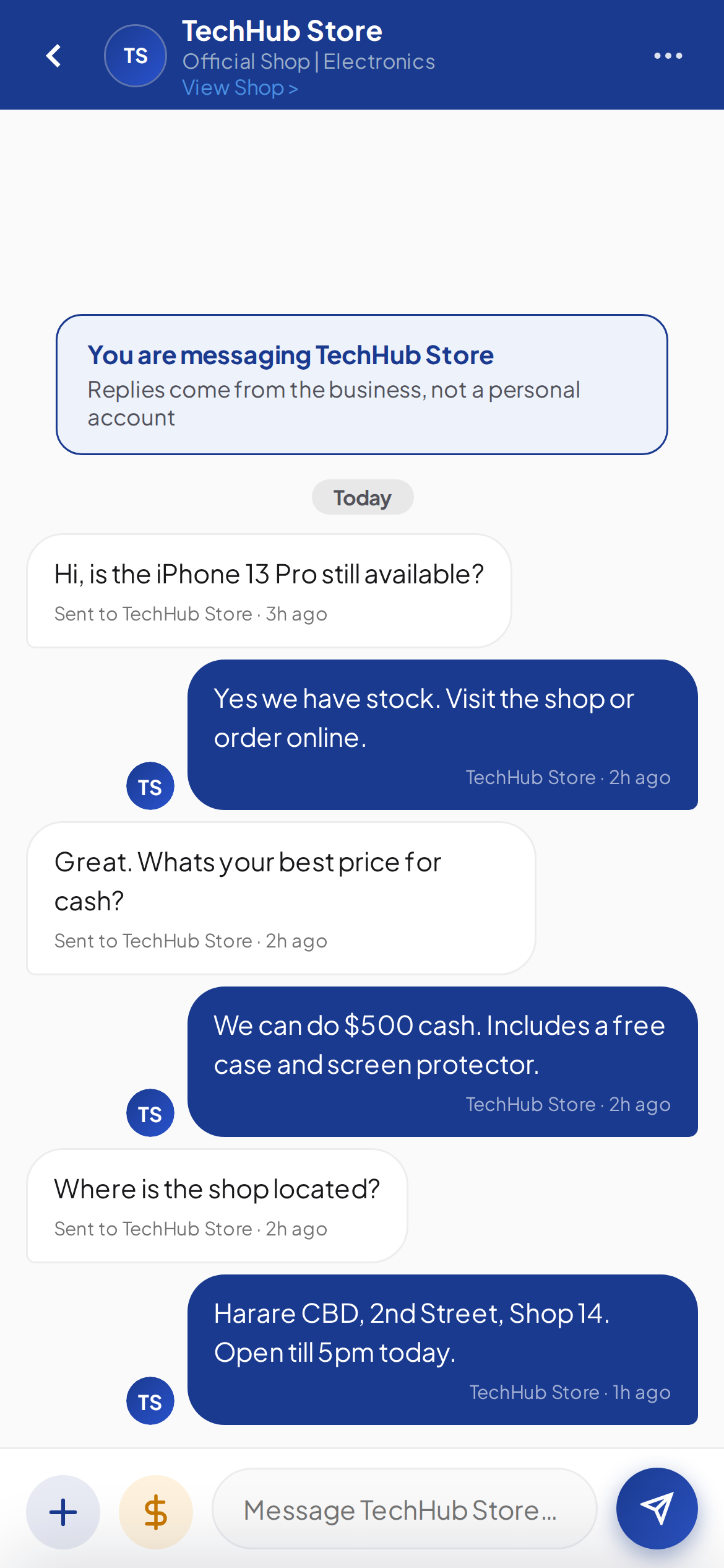 PaMarket chat